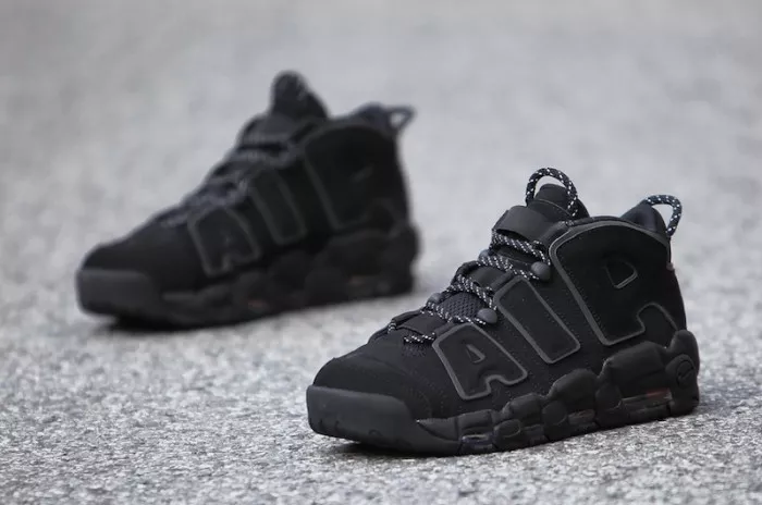 Cheap Kickmax Nike Air More Uptempo Triple Black Reflective 414962-004 0113