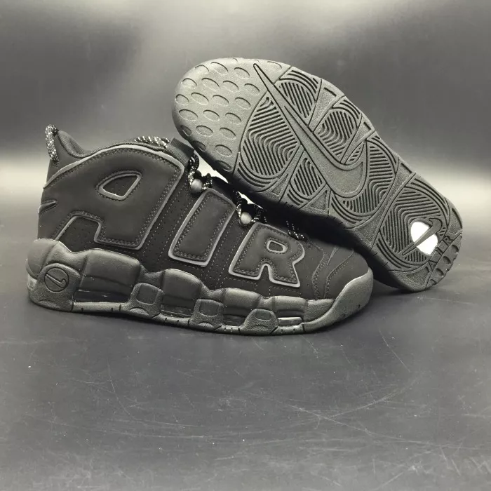 Cheap Kickmax Nike Air More Uptempo Triple Black Reflective 414962-004 0113