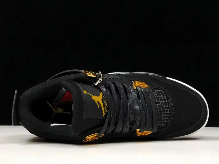 Cheap Kickmax Air Jordan 4 Royalty Black Metallic Gold-White 308497-032 0203