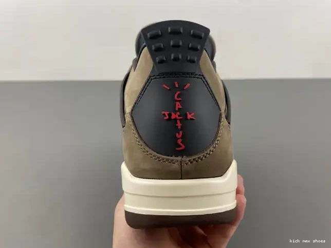 Rep Kickmax Retro Travis Jordan AJ4-882335 TS x Scott Air 4 Brown 0213