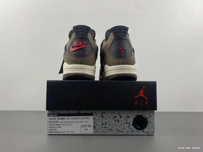 Rep Kickmax Retro Travis Jordan AJ4-882335 TS x Scott Air 4 Brown 0213