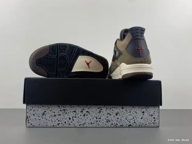 Rep Kickmax Retro Travis Jordan AJ4-882335 TS x Scott Air 4 Brown 0213