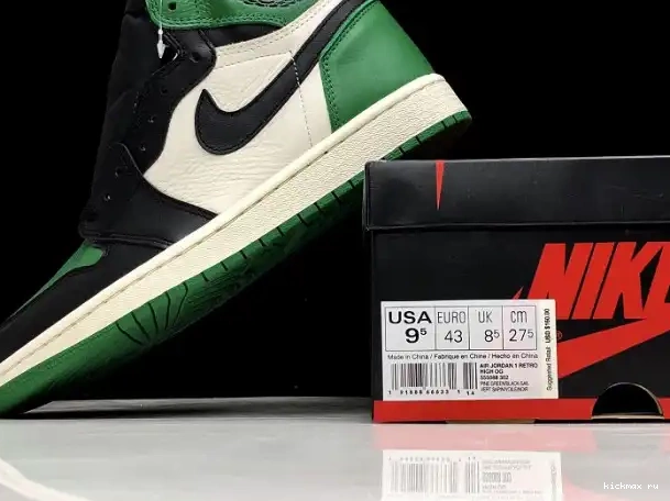 Cheap Kickmax High 1 Air Jordan Sail-Black Green OG NRG Pine 555088-302 0318